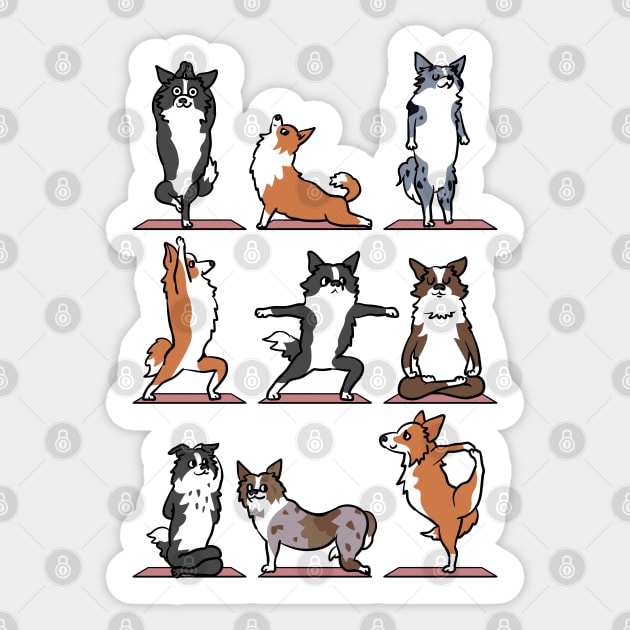 Border Collie Yoga Sticker by huebucket